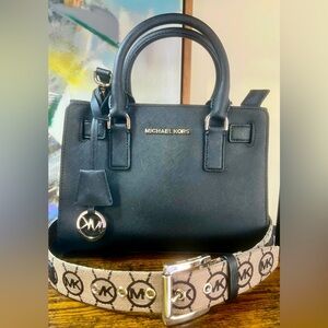 Michael Kors Black Leather Handbag and Belt
